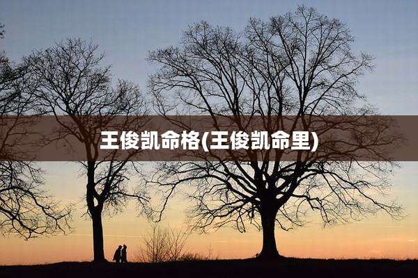 王俊凯命格(王俊凯命里)