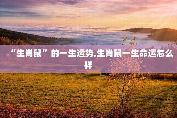 “生肖鼠”的一生运势,生肖鼠一生命运怎么样