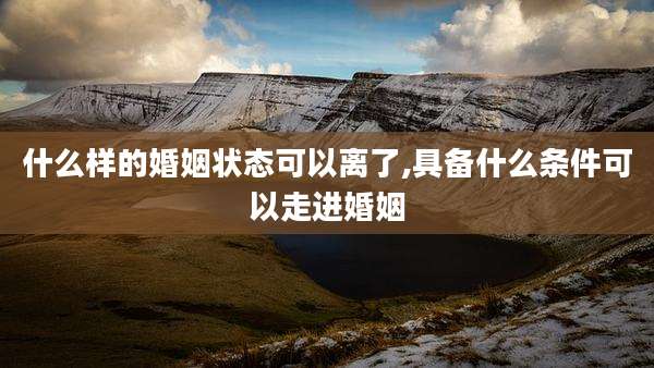 什么样的婚姻状态可以离了,具备什么条件可以走进婚姻