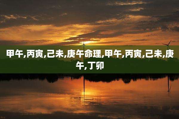 甲午,丙寅,己未,庚午命理,甲午,丙寅,己未,庚午,丁卯