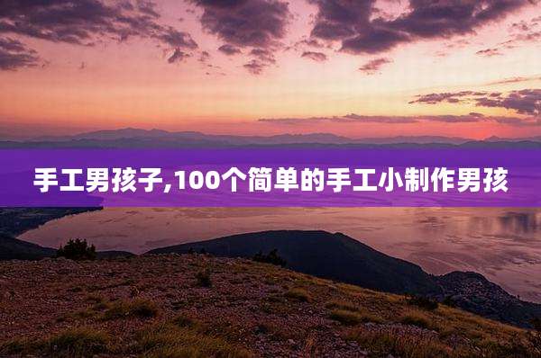 手工男孩子,100个简单的手工小制作男孩