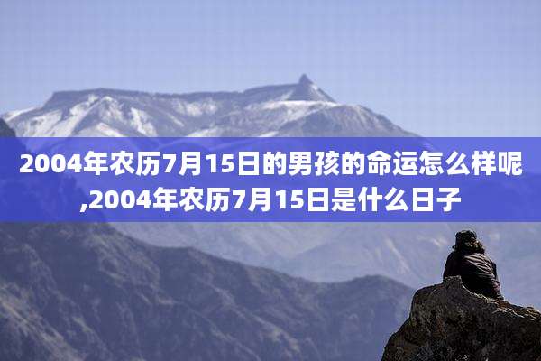 2004年农历7月15日的男孩的命运怎么样呢,2004年农历7月15日是什么日子