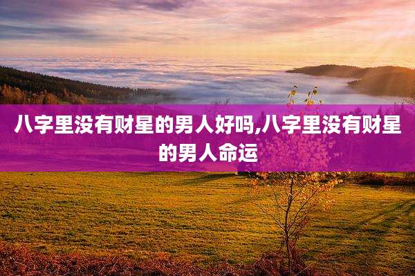 八字里没有财星的男人好吗,八字里没有财星的男人命运