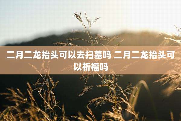 二月二龙抬头可以去扫墓吗 二月二龙抬头可以祈福吗