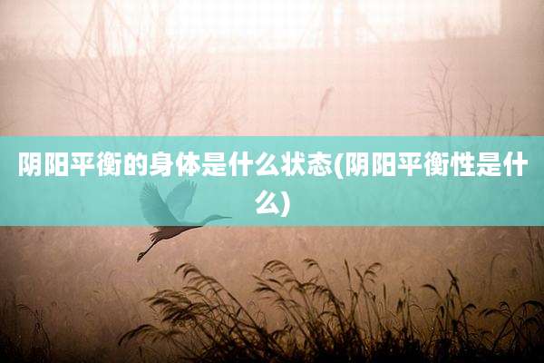 阴阳平衡的身体是什么状态(阴阳平衡性是什么)