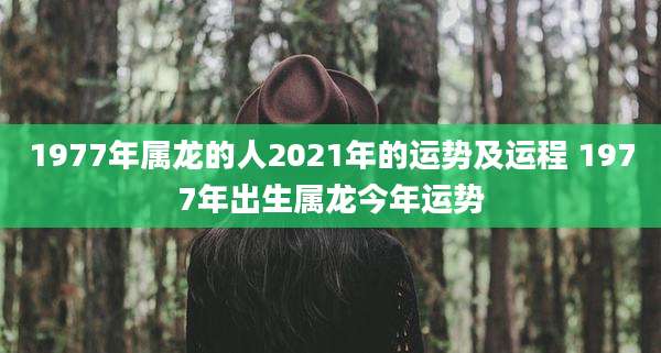 1977年属龙的人2021年的运势及运程 1977年出生属龙今年运势