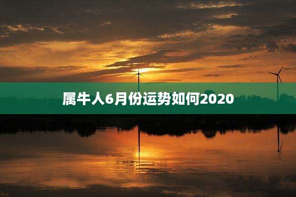 属牛人6月份运势如何2020