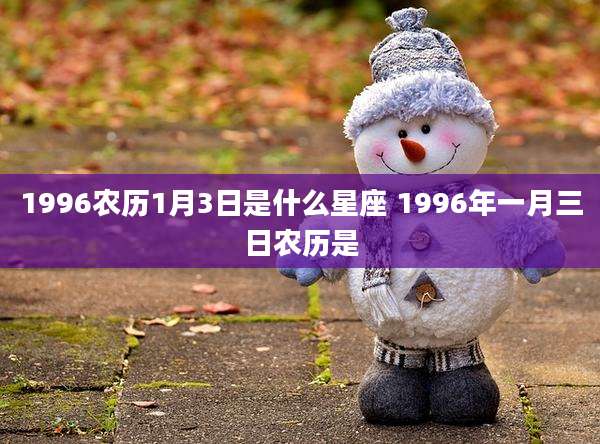 1996农历1月3日是什么星座 1996年一月三日农历是