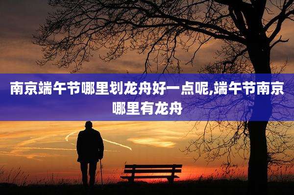 南京端午节哪里划龙舟好一点呢,端午节南京哪里有龙舟
