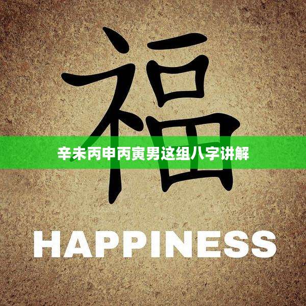辛未丙申丙寅男这组八字讲解