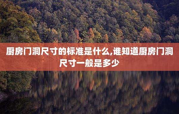 厨房门洞尺寸的标准是什么,谁知道厨房门洞尺寸一般是多少