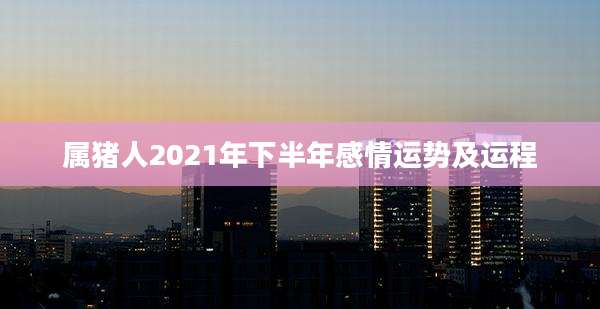 属猪人2021年下半年感情运势及运程