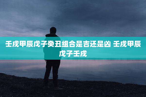 壬戌甲辰戊子癸丑组合是吉还是凶 壬戌甲辰戊子壬戌