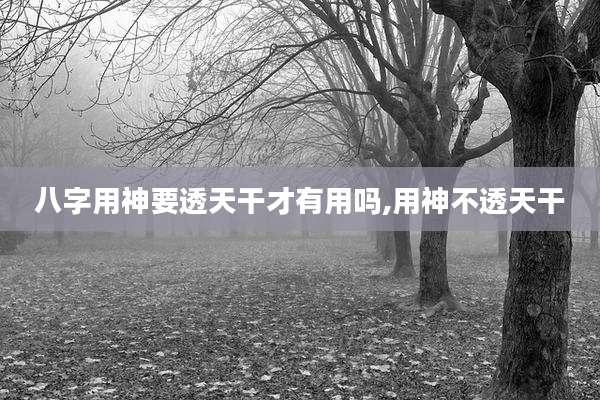 八字用神要透天干才有用吗,用神不透天干