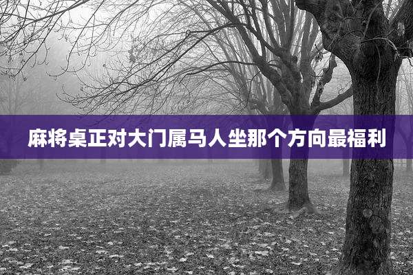 麻将桌正对大门属马人坐那个方向最福利