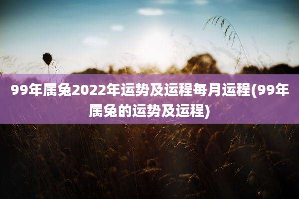 99年属兔2022年运势及运程每月运程(99年属兔的运势及运程)