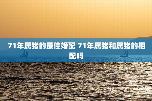 71年属猪的最佳婚配 71年属猪和属猪的相配吗