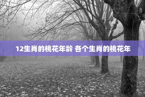 12生肖的桃花年龄 各个生肖的桃花年