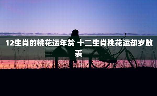 12生肖的桃花运年龄 十二生肖桃花运却岁数表