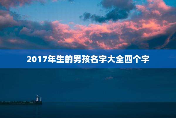 2017年生的男孩名字大全四个字