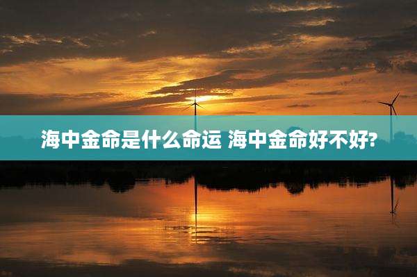 海中金命是什么命运 海中金命好不好?