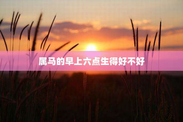 属马的早上六点生得好不好