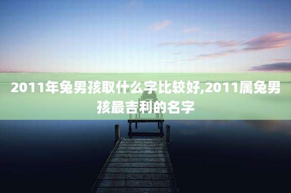 2011年兔男孩取什么字比较好,2011属兔男孩最吉利的名字