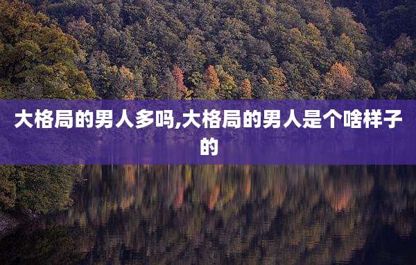 大格局的男人多吗,大格局的男人是个啥样子的