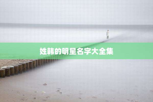 姓韩的明星名字大全集