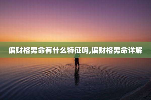 偏财格男命有什么特征吗,偏财格男命详解