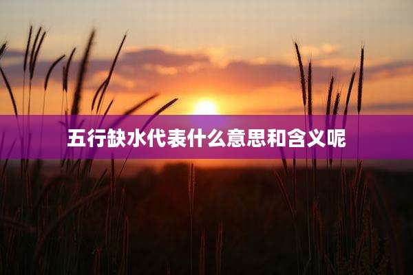 五行缺水代表什么意思和含义呢