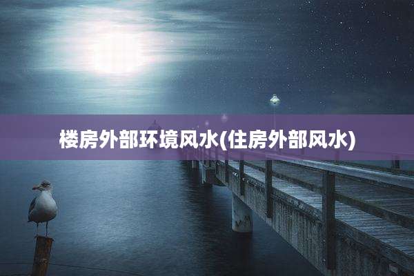 楼房外部环境风水(住房外部风水)