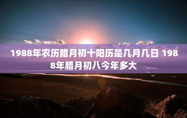 1988年农历腊月初十阳历是几月几日 1988年腊月初八今年多大