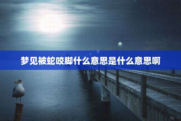 梦见被蛇咬脚什么意思是什么意思啊
