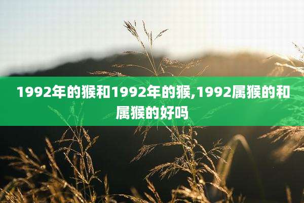 1992年的猴和1992年的猴,1992属猴的和属猴的好吗