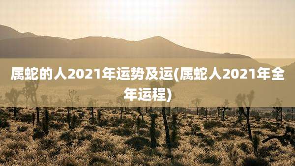 属蛇的人2021年运势及运(属蛇人2021年全年运程)