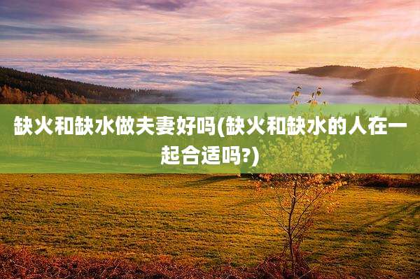 缺火和缺水做夫妻好吗(缺火和缺水的人在一起合适吗?)