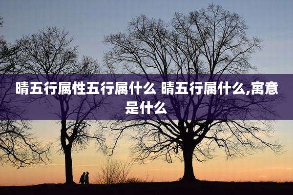 晴五行属性五行属什么 晴五行属什么,寓意是什么
