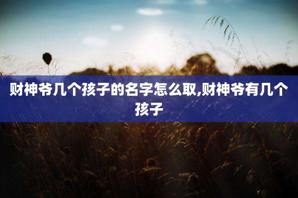 财神爷几个孩子的名字怎么取,财神爷有几个孩子