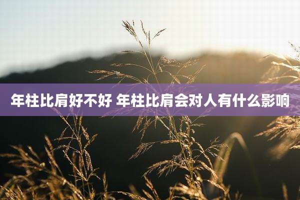 年柱比肩好不好 年柱比肩会对人有什么影响