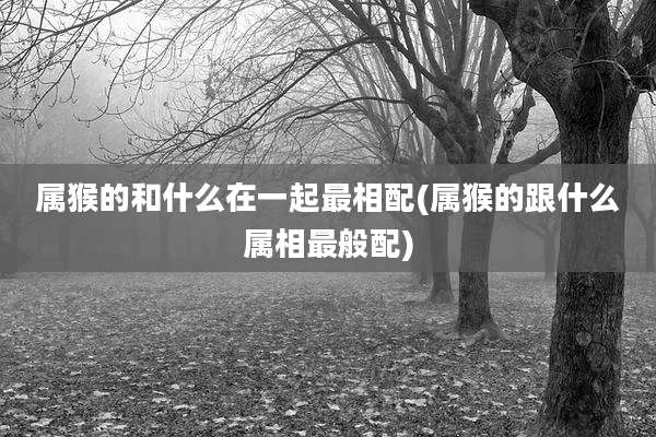 属猴的和什么在一起最相配(属猴的跟什么属相最般配)