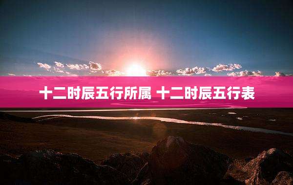 十二时辰五行所属 十二时辰五行表