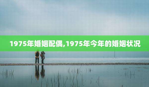 1975年婚姻配偶,1975年今年的婚姻状况