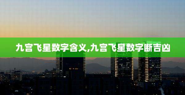 九宫飞星数字含义,九宫飞星数字断吉凶