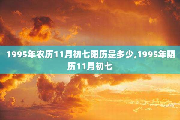 1995年农历11月初七阳历是多少,1995年阴历11月初七