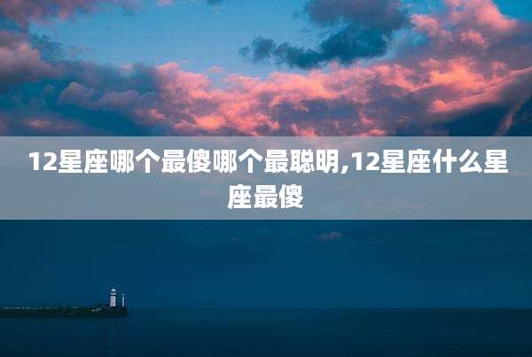 12星座哪个最傻哪个最聪明,12星座什么星座最傻