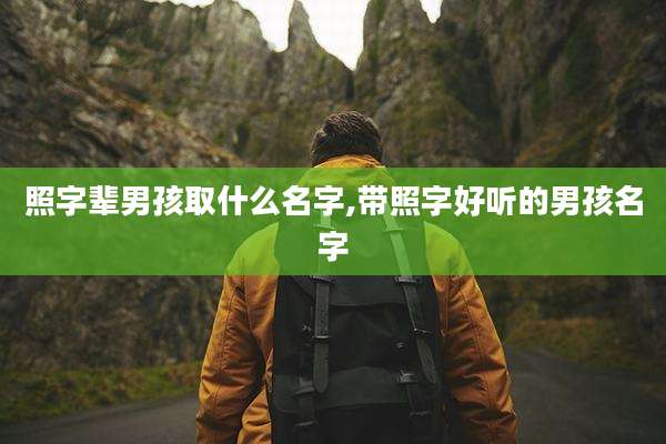 照字辈男孩取什么名字,带照字好听的男孩名字