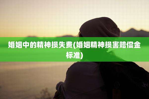婚姻中的精神损失费(婚姻精神损害赔偿金标准)