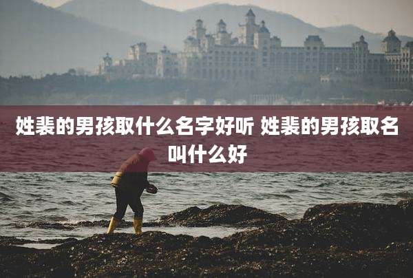 姓裴的男孩取什么名字好听 姓裴的男孩取名叫什么好