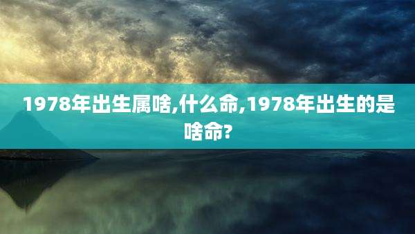 1978年出生属啥,什么命,1978年出生的是啥命?